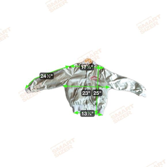 Vintage Karington Satin Bomber Jacket Silver USA Humphreys Sawmill Medium - Picture 6 of 16